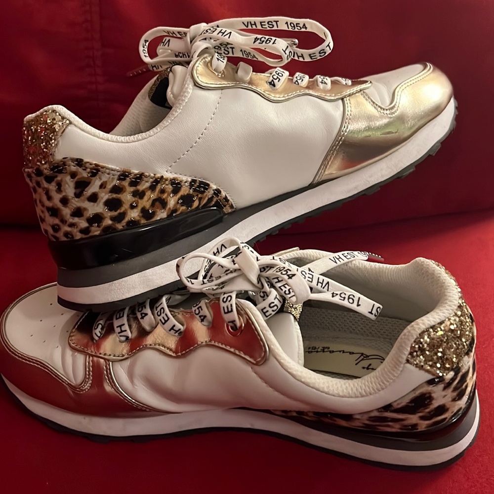 Vintage Havana- Gold white Leopard print-fun sneaker